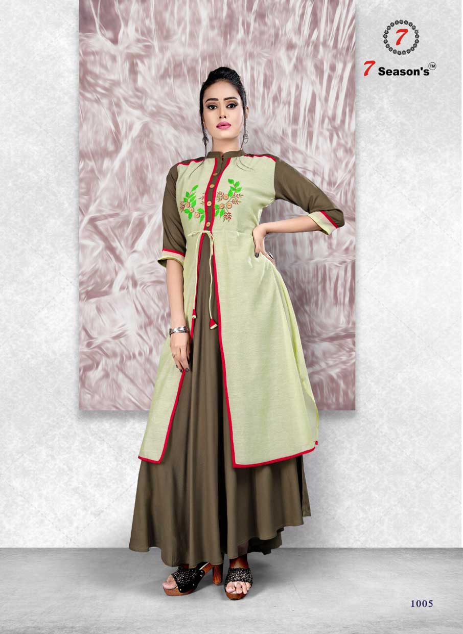 7Season's Blue Eyes Long Gown Type Kurta 7Season's Blue Eyes Long Gown Type Kurta